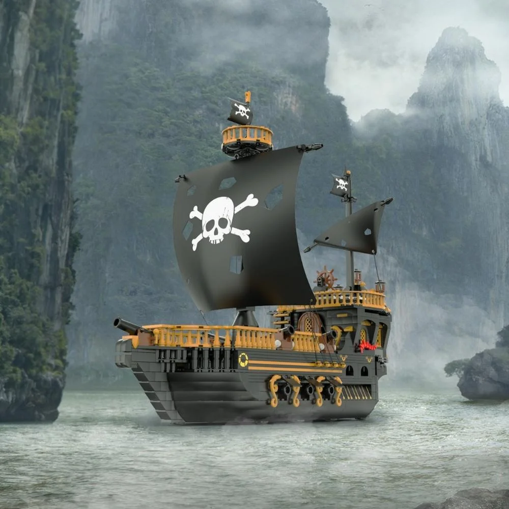 1288PCS DIY Medieval Pirate Ship Model