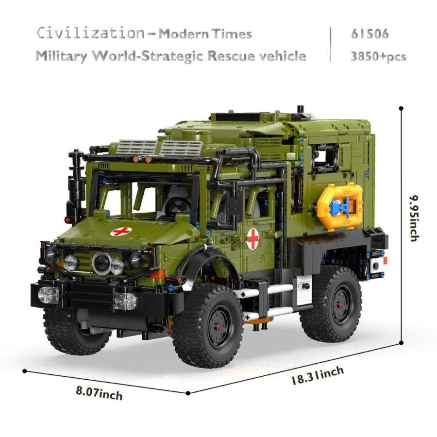 JMBricklayer JMB Unimog Military Ambulance 61506 - LEGO TYPE brick block set toys - img 2
