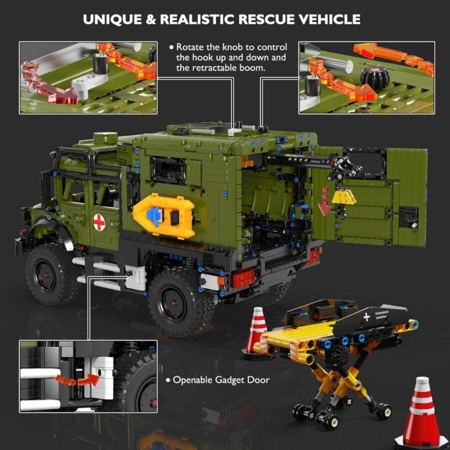 JMBricklayer JMB Unimog Military Ambulance 61506 - LEGO TYPE brick block set toys - img 4
